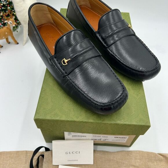 Men’s Gucci horse bit leather driver loafers size 10.5 made in Italy - Picture 2 of 8